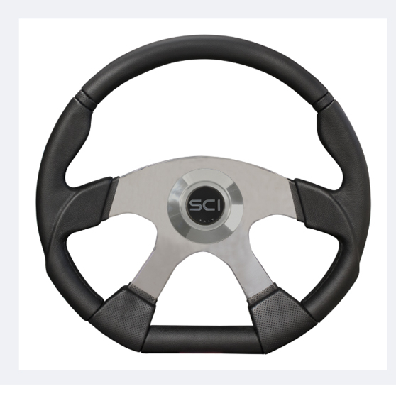 18 Inch Evolution Black D Shaped 4 Spoke Steering Wheel With Halo Ring