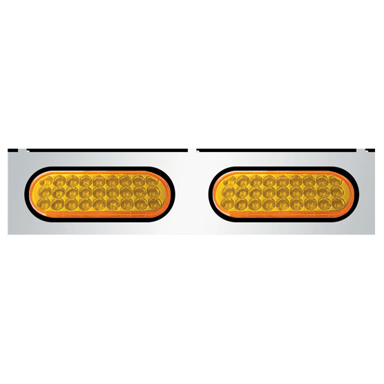 Bumper Light Brackets With Two 6 Inch Oval Amber LEDs