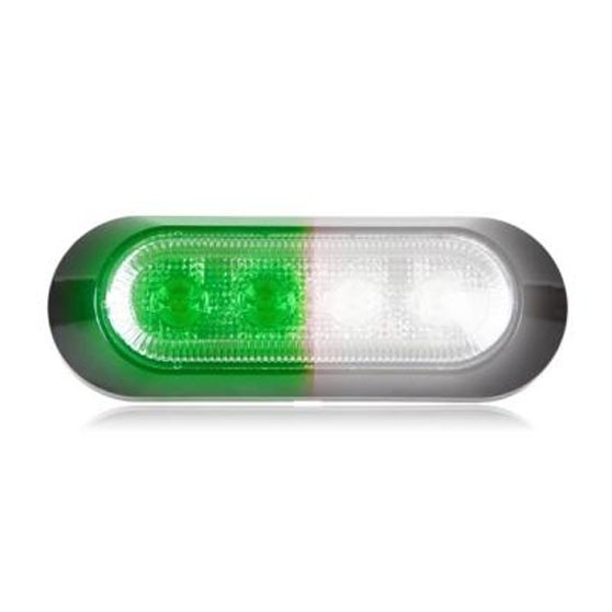 4 LED Thin Low Profile Green And White Emergency Warning Light
