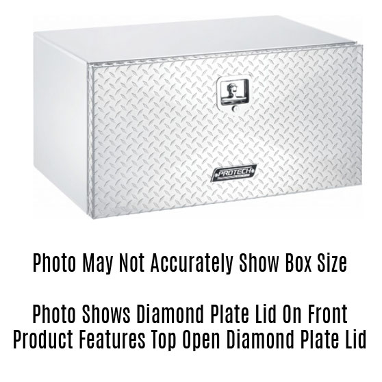 20 Inch Depth By 15 Inch Height Aluminum Underbody Tool Box with Top Opening Diamond Plate Lid 