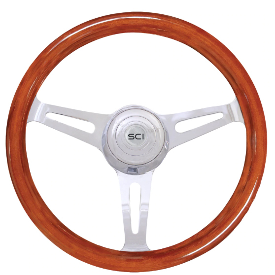 16 Inch Mahogany Dart 3 Spoke Steering Wheel