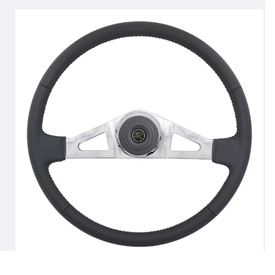 20 Inch Black Leather Rogers 2 Spoke Steering Wheel