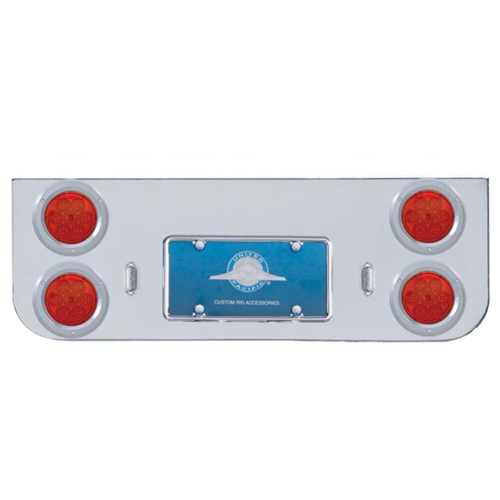 Chrome Rear Center Panel With 7 LED 4 Inch Reflector Lights