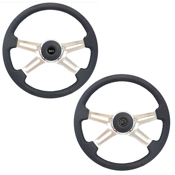 18 Inch Statesman Black Leather 4 Spoke Steering Wheel