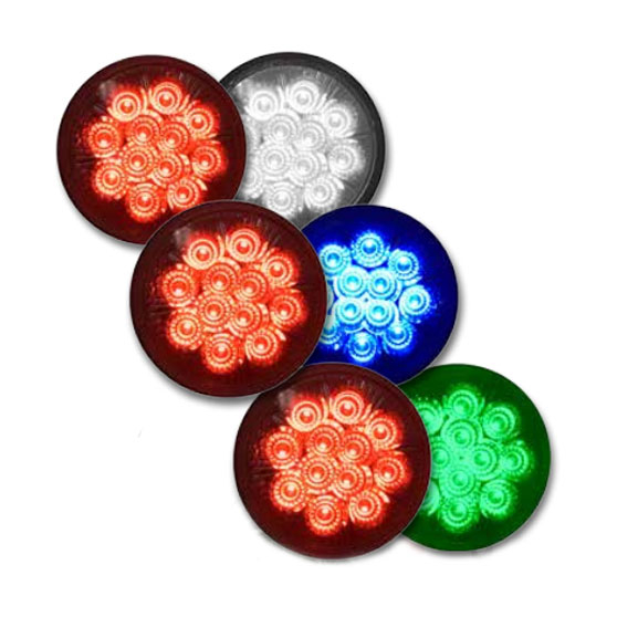 4 Inch Round Dual Color LED Sealed Light With 24 Diodes
