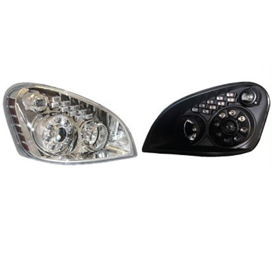 Freightliner Cascadia Headlights With Amber LED Day/Park And Turn Signal Lights