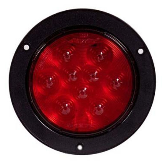 4 Inch Round Flange Mount Red Stop, Tail And Turn Light