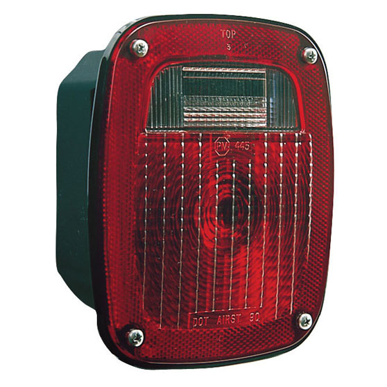 Universal Three-Stud Combination Tail Light With License Plate Light