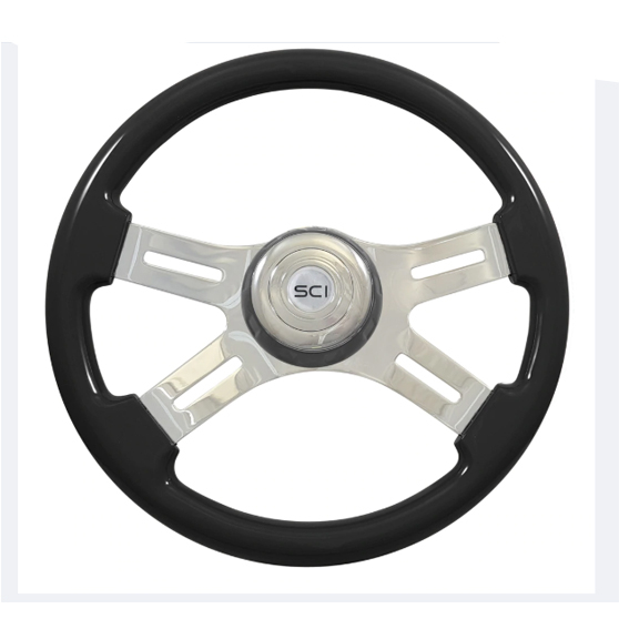 16 Inch Classic Black 4 Spoke Steering Wheel