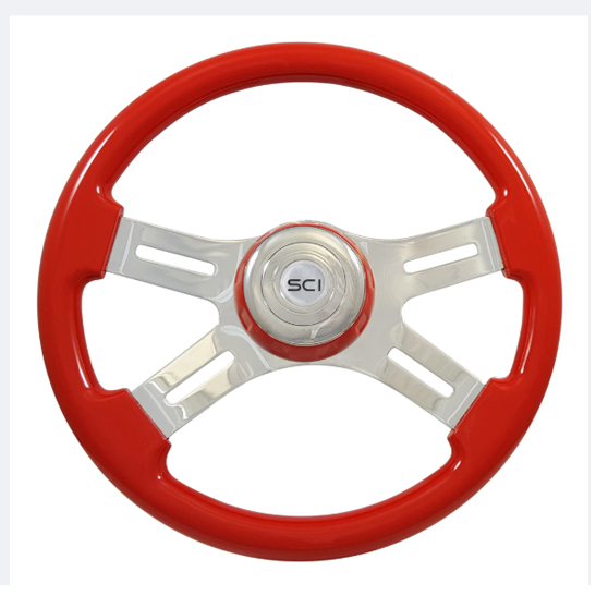 16 Inch Classic Viper Red 4 Spoke Steering Wheel