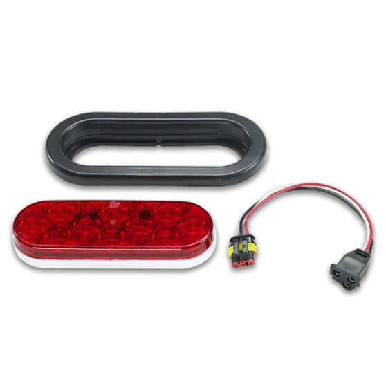 SignalTech 6 Inch Oval Stop, Tail, And Turn Light With Amp Harness
