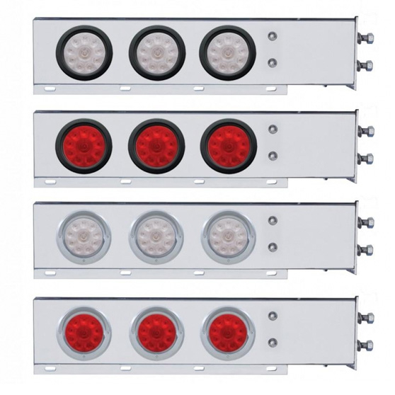2 1/2 Inch Bolt Pattern Rear Light Bar With 10 LED 4 Inch Lights And Visors 