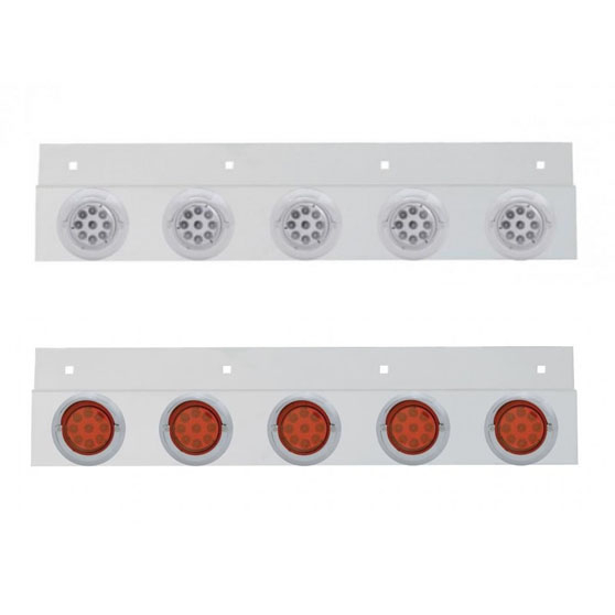 Top Mud Flap Plate With Five 9 LED 2 Inch Reflector Lights And Visors