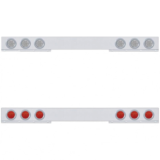 One Piece Rear Light Bar With 7 LED 4 Inch Reflector Lights And Bezels