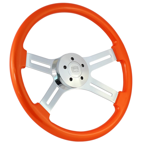 18 Inch Chrome Dual Classic Painted Orange Steering Wheel