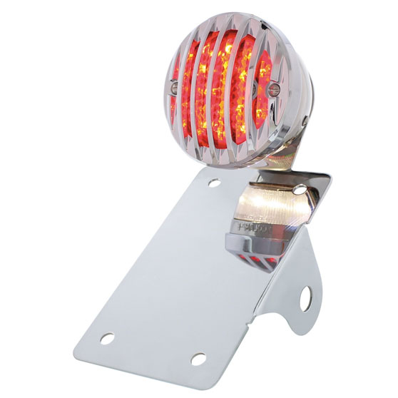 Vertical Motorcycle LED Tail Lights With Grille Bezels