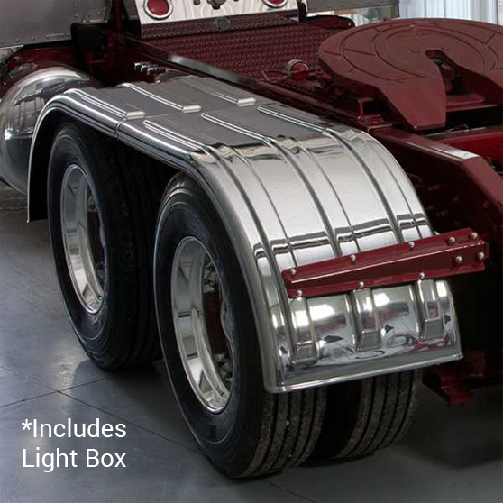The Brute Poly Full Tandem Axle Fender Set With Light Box