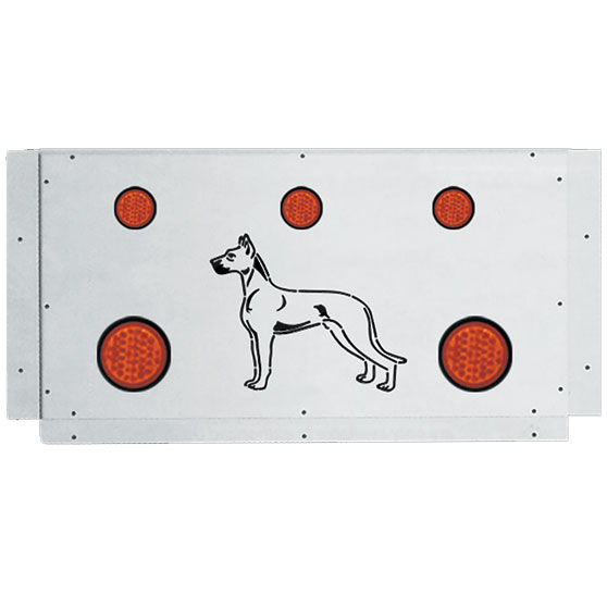 Great Dane Trailers Reefer Rear Frame Filler Panel With Dog Logo And 5 Red Lights