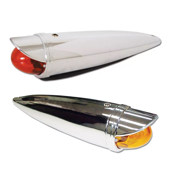 Cab Marker Lights With Chrome Die Cast Housing And Chrome Plastic Bezel And Visor