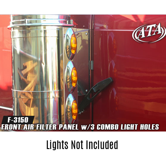 Freightliner Classic 9 Inches By 20 1/4 Inches Front Air Filter Panel With 3 Combination Light Cutouts