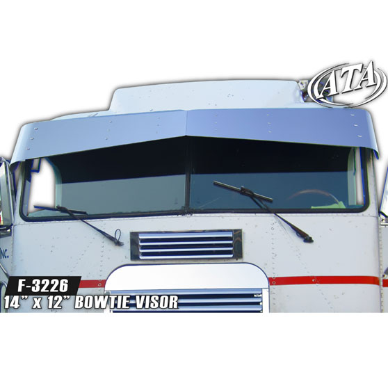 Freightliner Cab Over Stainless Steel 14 Inch By 12 Inch Bowtie Visor