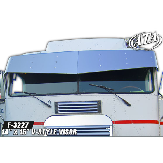 Freightliner Cab Over Stainless Steel 14 Inches By 15 Inches V-Style Visor