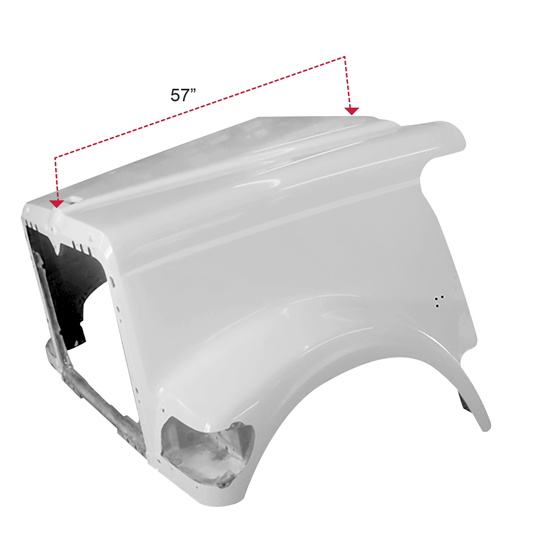 International Paystar 5900 1999 And Newer 57 Inch Fiberglass Hood With Breather Cutouts