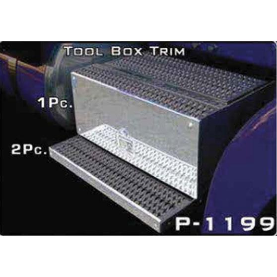 Peterbilt 300 Series Stainless Steel Battery And Tool Box Trim Set With Top Bends