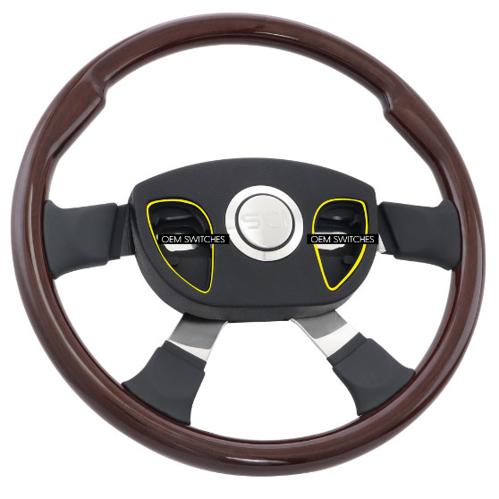 Kenworth Smart Gen 3 Models 2006 And Newer Milestone Smart Gen 3 Pad 18 Inch Mahogany Rim Steering Wheel