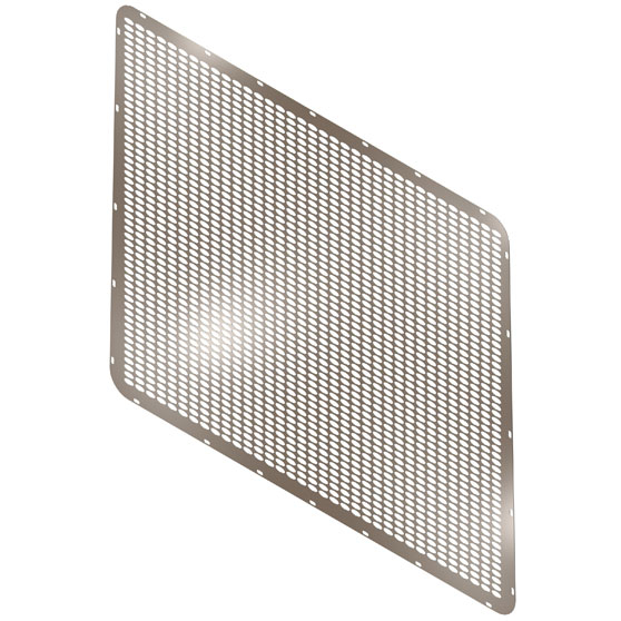 Peterbilt 378, 379 Extended Hood Stainless Steel 18 Gauge Grille With 1 Inch Straight Oval Holes