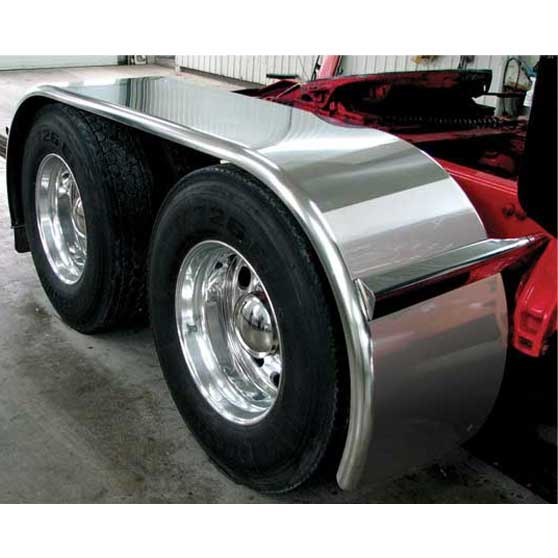 142 Inch 14 Gauge Smooth Rolled Edge Full Fenders With Mounting Kit