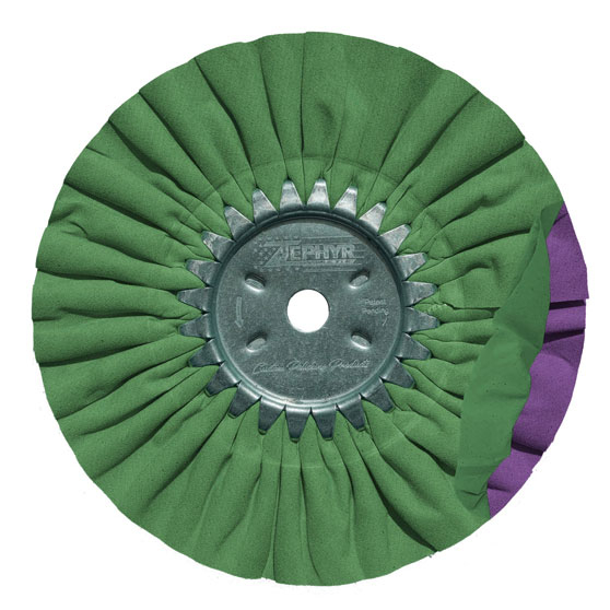 Green And Purple "Smooth Kut" Secondary Cut Airway Buffing Wheel