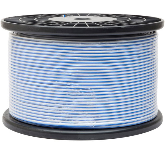 Bulk White And Blue 16AWG Wire Spool 1640 Feet