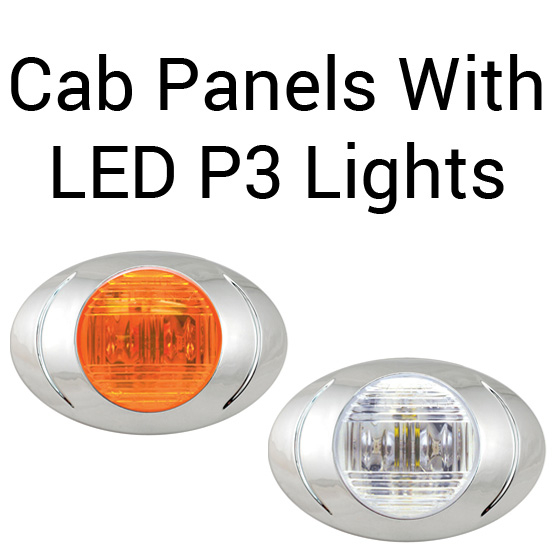 Peterbilt 379, 388 And 389 1987 Through 2010 Standard 4 Inch Cab Panels With 7 P3 Lights And 6 Inch Light Spacing