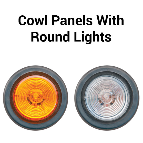 2010 Peterbilt 388 Wide 4 Inch Cowl Panels With Four 2 Inch Round Lights