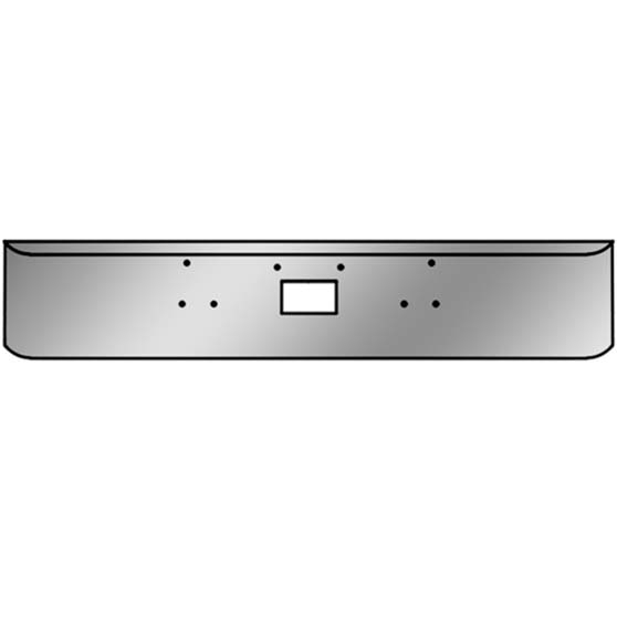 18" Stainless Steel Texas Bumper With Hand Formed Ends, Mounting And Tow Holes For Peterbilt 357/378/379
