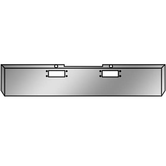 Chrome Plated Steel 20" Peterbilt Texas Bumper With Boxed End And Tow Holes
