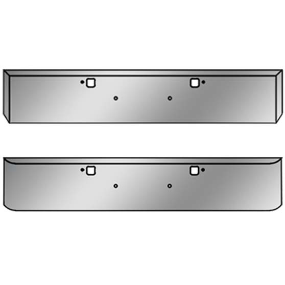 20" 11 Gauge Stainless Steel Texas Style Bumper With Mounting And Tow Holes For Peterbilt
