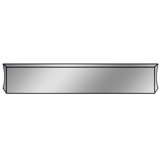 22" Chrome Plated American Eagle Style Bumper, 10 Gauge With Blank Face, Blind Mount, Square Ends And Mounting Plates For Peterbilt
