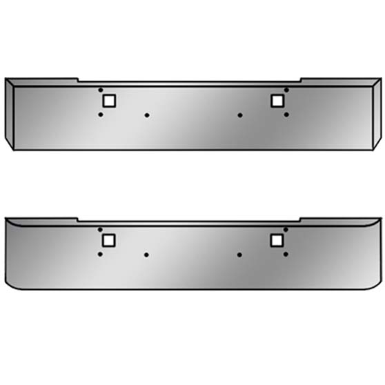 18" Stainless Steel End Texas Bumper, 11 Gauge, Mounting And Tow Holes For Kenworth