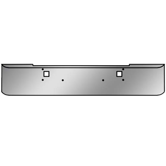 20" Stainless Steel Texas Bumper, 11 Gauge With Hand Formed Ends, Mounting And Tow Holes For Kenworth