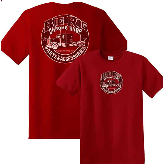 Red Big Rig Chrome Shop Patch T-Shirt