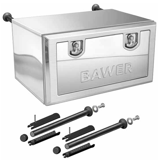 20" X 20" X 39" Stainless Steel Evolution Tool Box With Top Pullout Drawer, Gas Shocks, Fast Mounting Brackets
