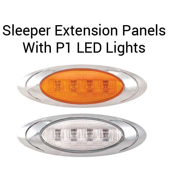 Freightliner Century And Columbia 26 Inch Sleeper Extension Panels With 2 P1 LED Lights
