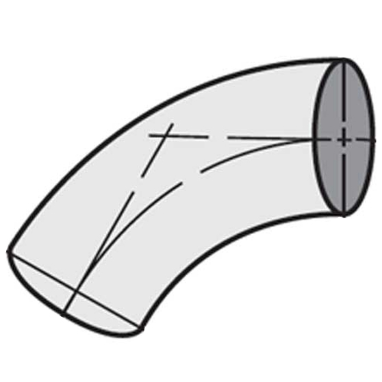 Aluminized 60 Degree Standard Radius Tangent End Elbow