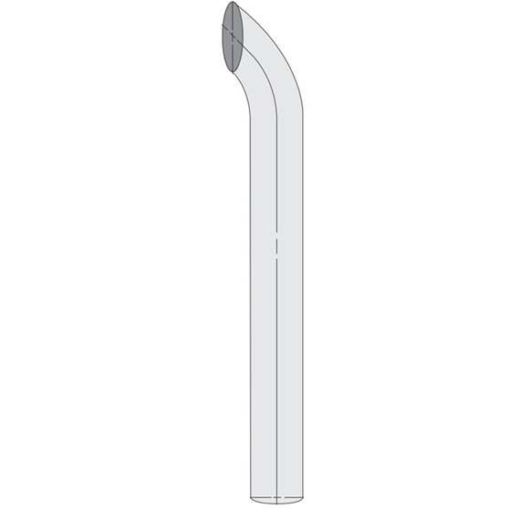 Chrome Plated 5 Inch Plain Curved Stack 54 Inch
