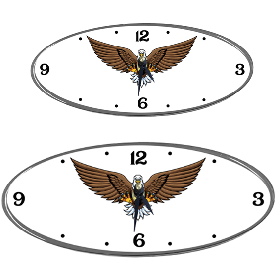 Eagle White Emblem Clock
