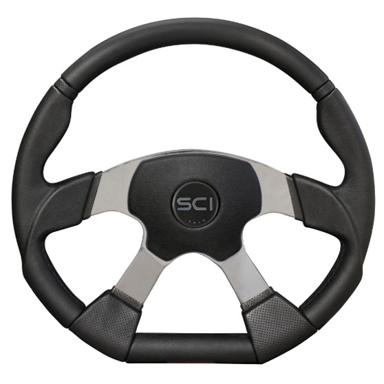 18 Inch Black "Evolution" Steering Wheel With Euro Pad