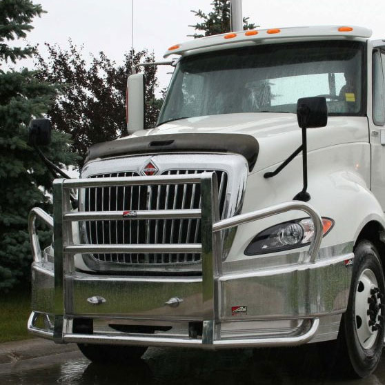 International Prostar 2008 And Newer Full Curved Bumper Replacement With Grille Guard For Set Back Axle Models