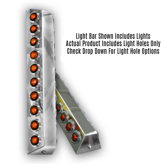 11 1/4 Inch "Switchblade" Universal Light Bars With Light Holes Only